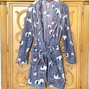 🦋 PJ SNA Super Soft luxury Robe grey w/lambs has pockets L/XL